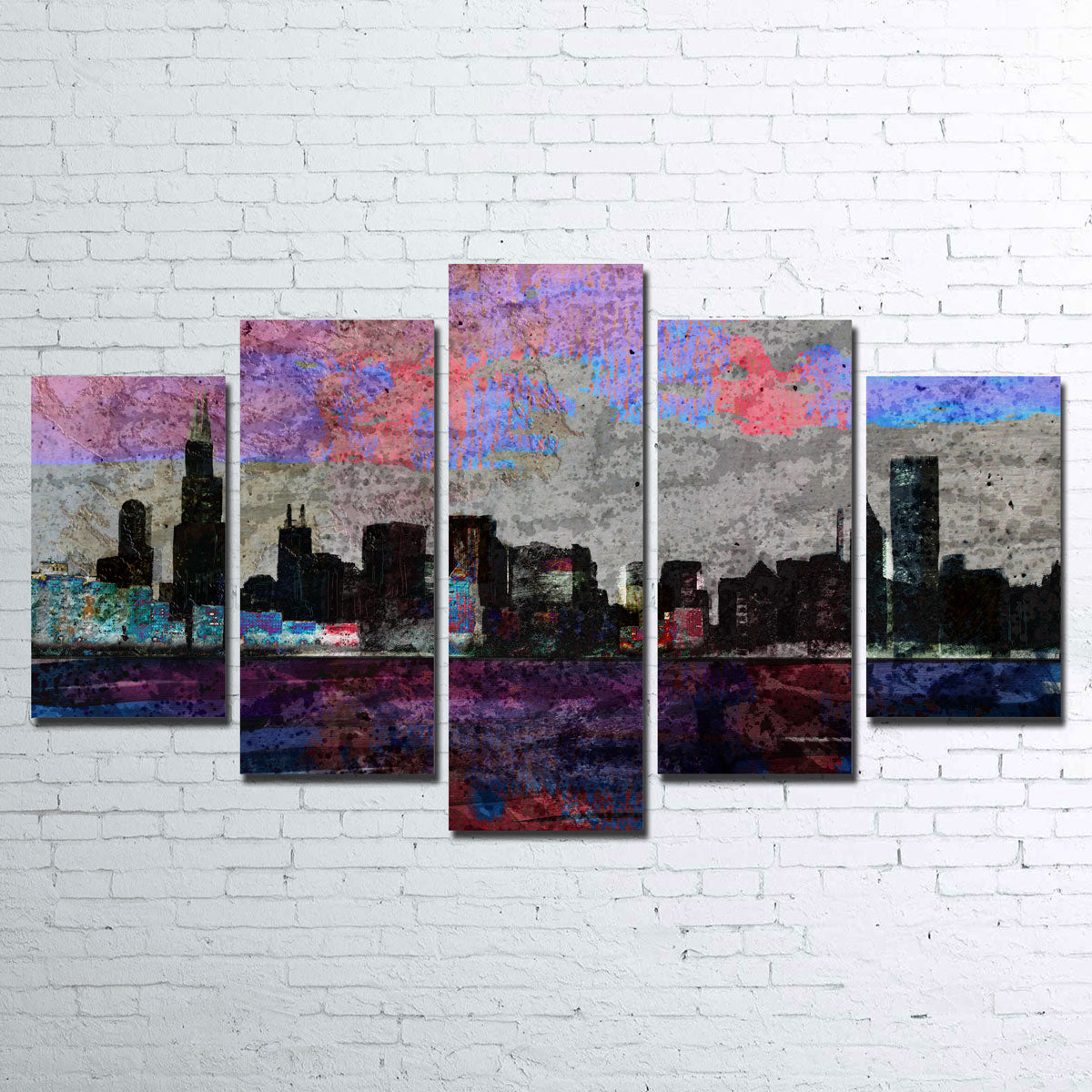 Dark Chicago Skyline Wall Art