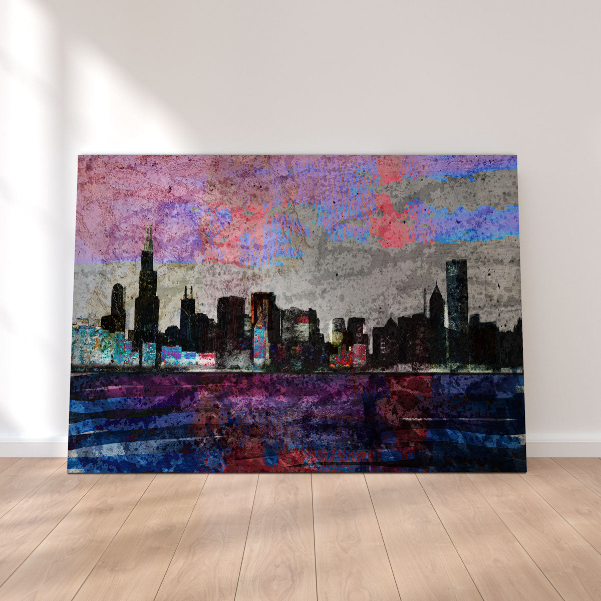 Dark Chicago Skyline Wall Art