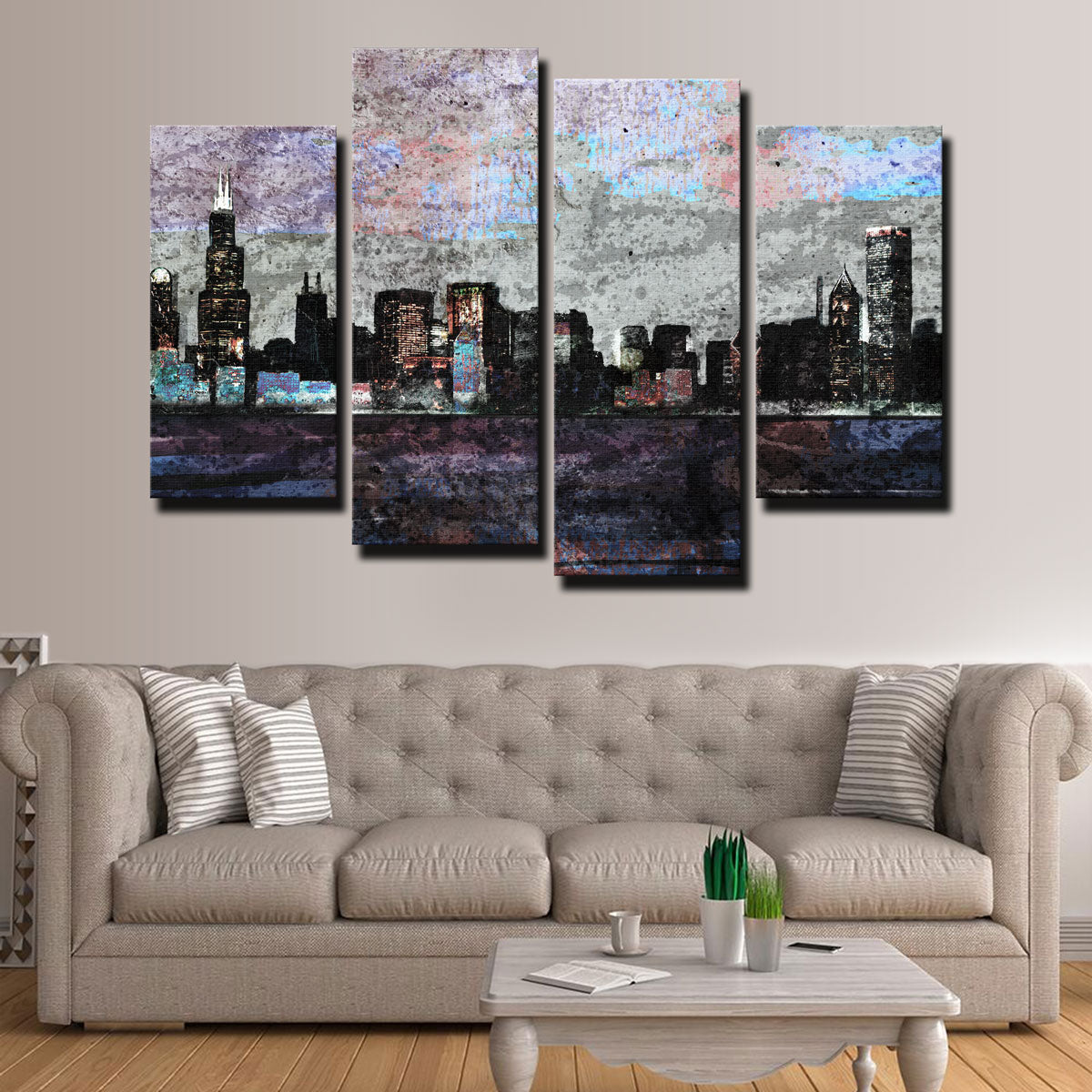 Dusk Chicago Skyline Wall Art