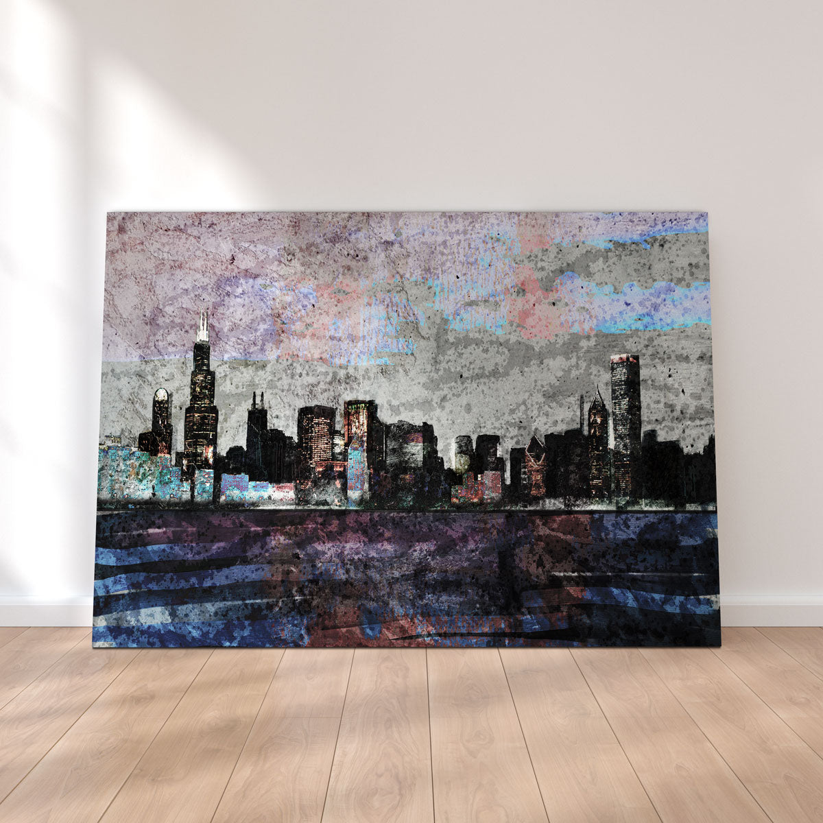 Dusk Chicago Skyline Canvas Set