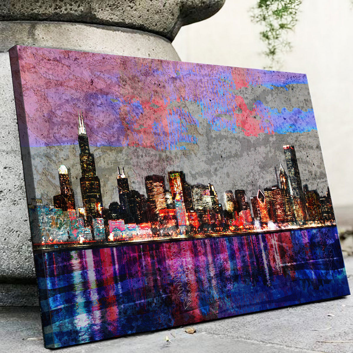 Abstract Chicago Skyline Wall Art