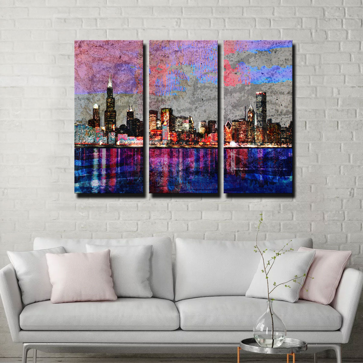 Abstract Chicago Skyline Wall Art