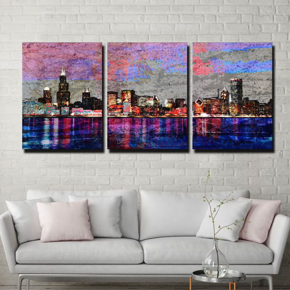 Abstract Chicago Skyline Wall Art