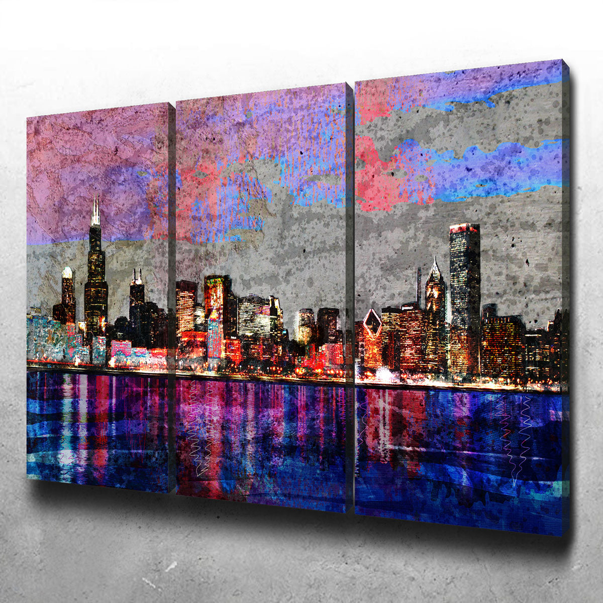Abstract Chicago Skyline Wall Art