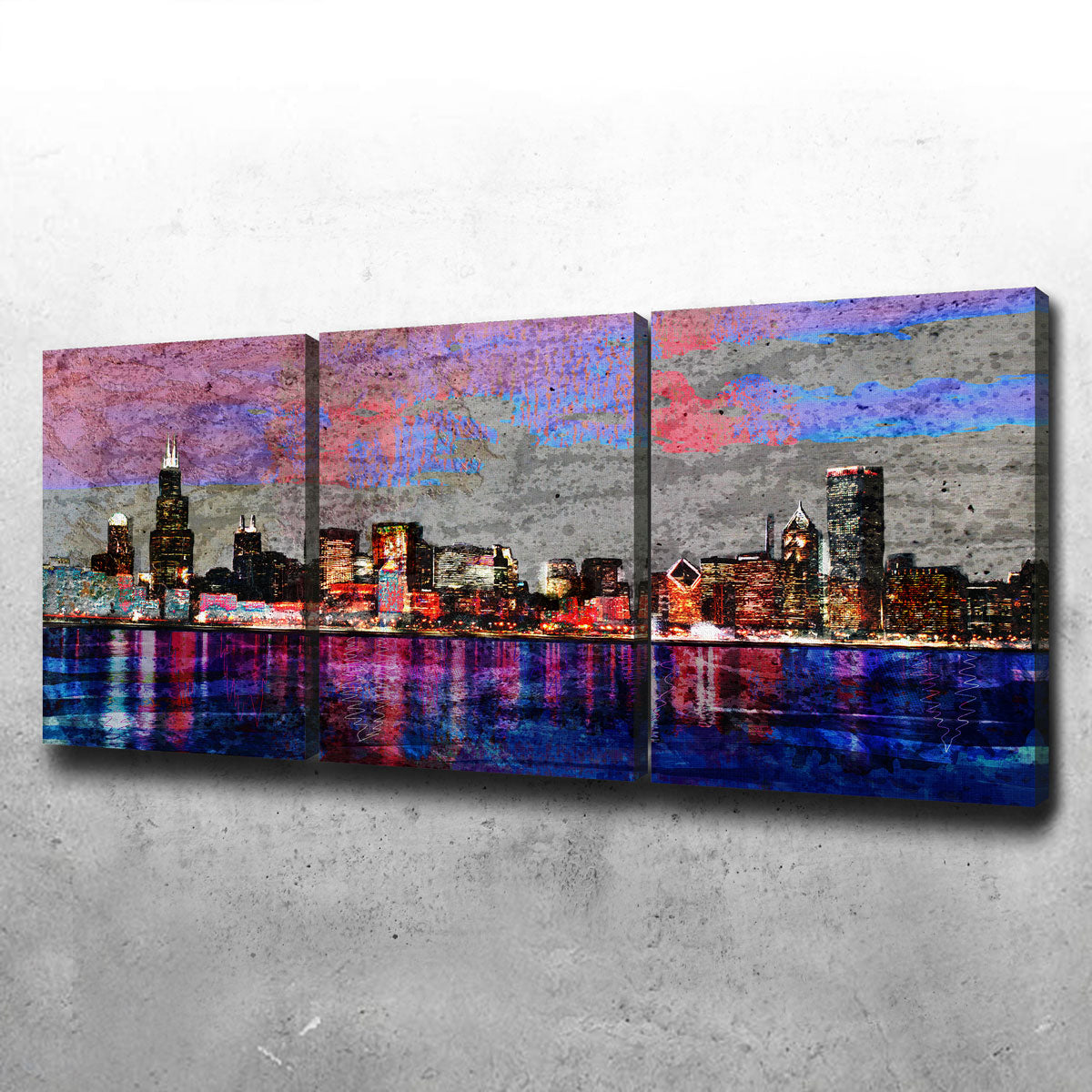 Abstract Chicago Skyline Wall Art