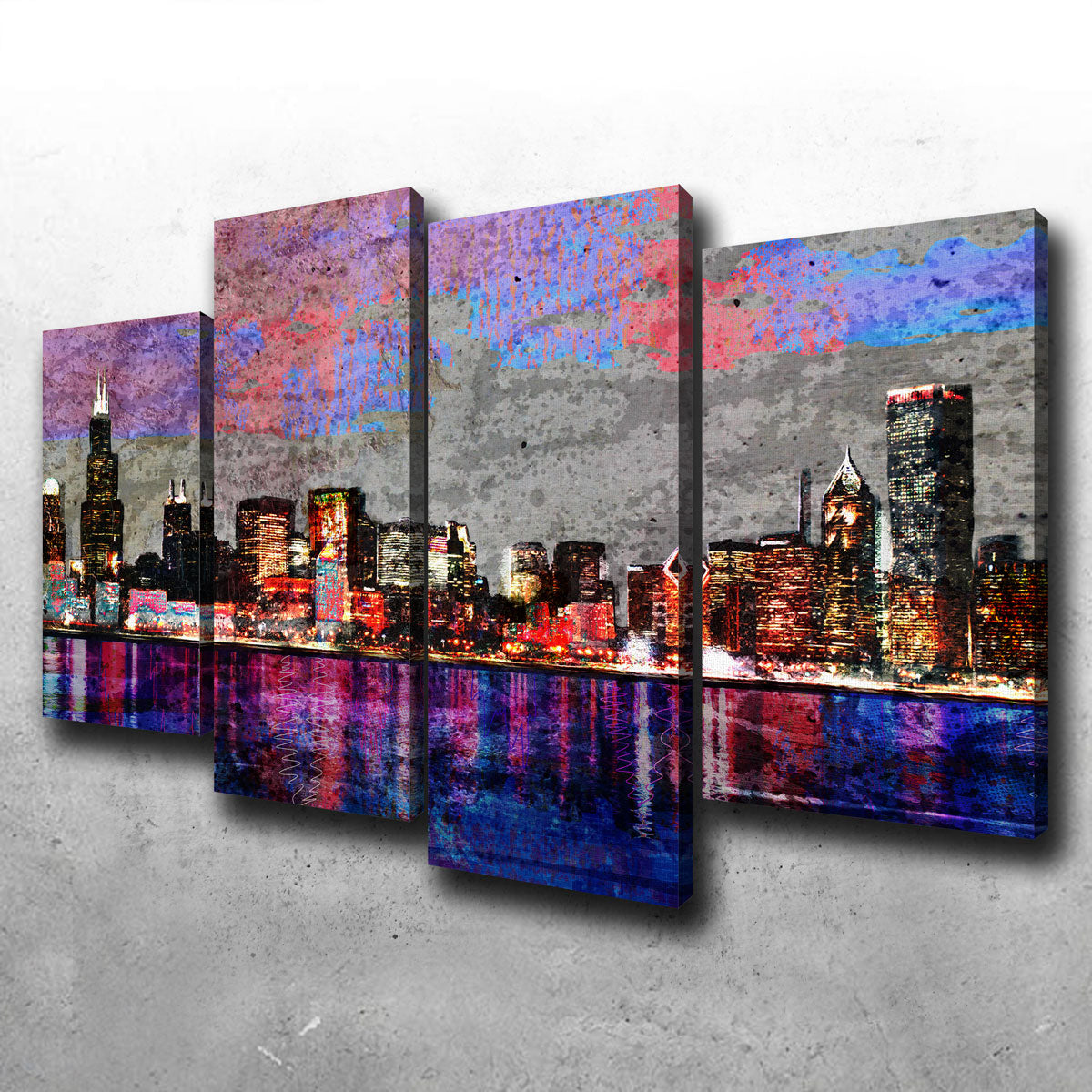 Abstract Chicago Skyline Wall Art