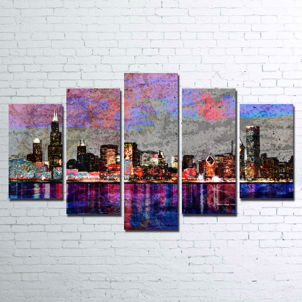 Abstract Chicago Skyline Wall Art