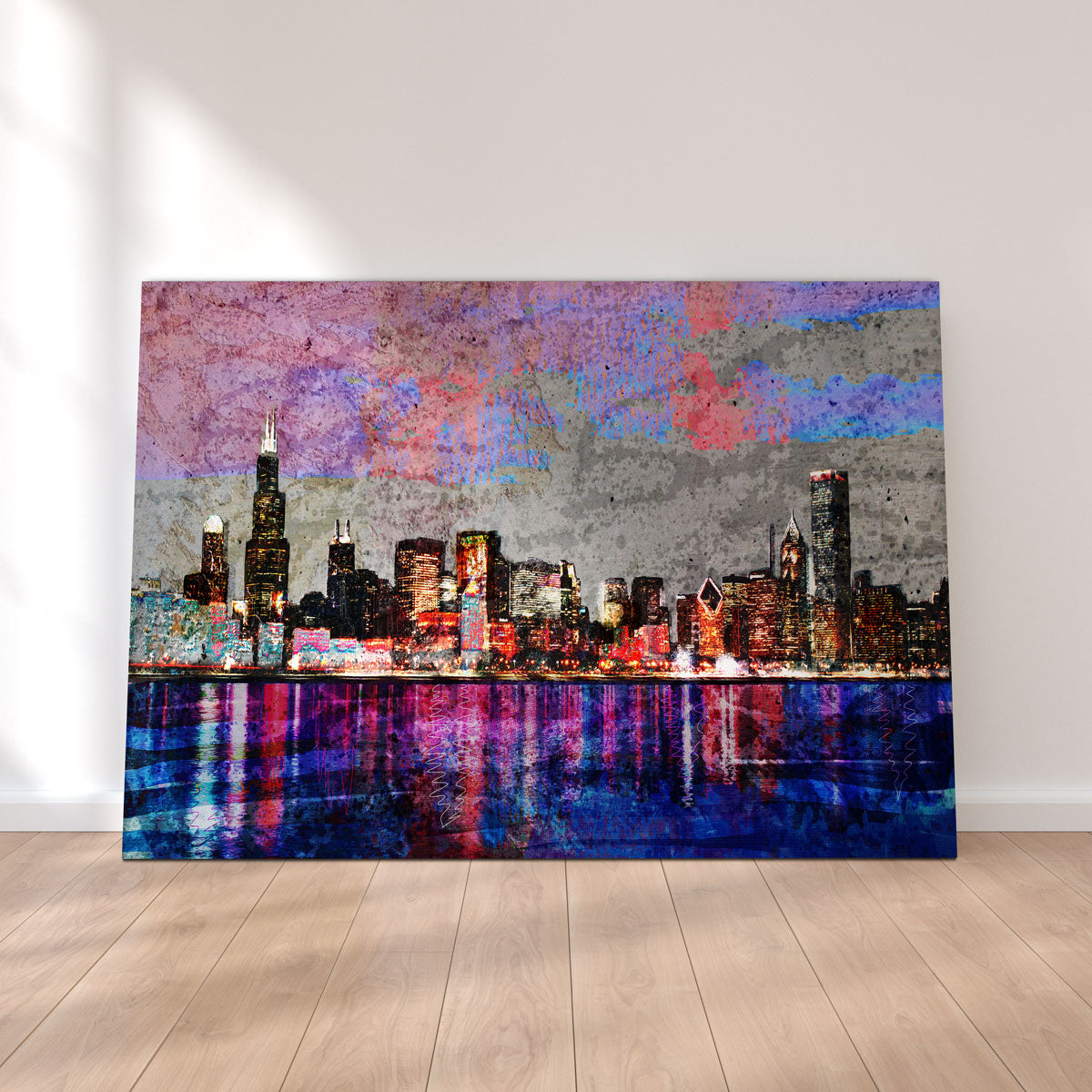 Abstract Chicago Skyline Wall Art