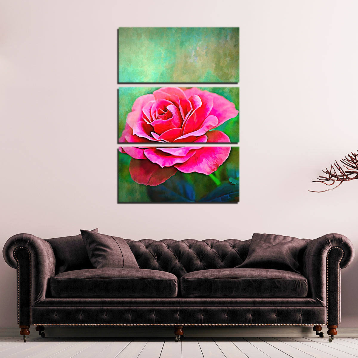 Exquisite Pink Rose Wall Art
