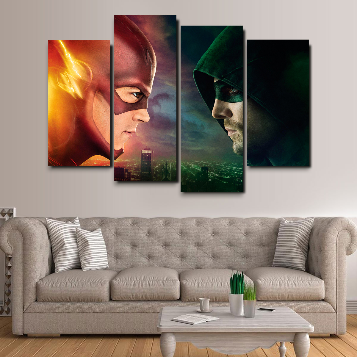 Flash vs. Arrow Canvas set Wall Art