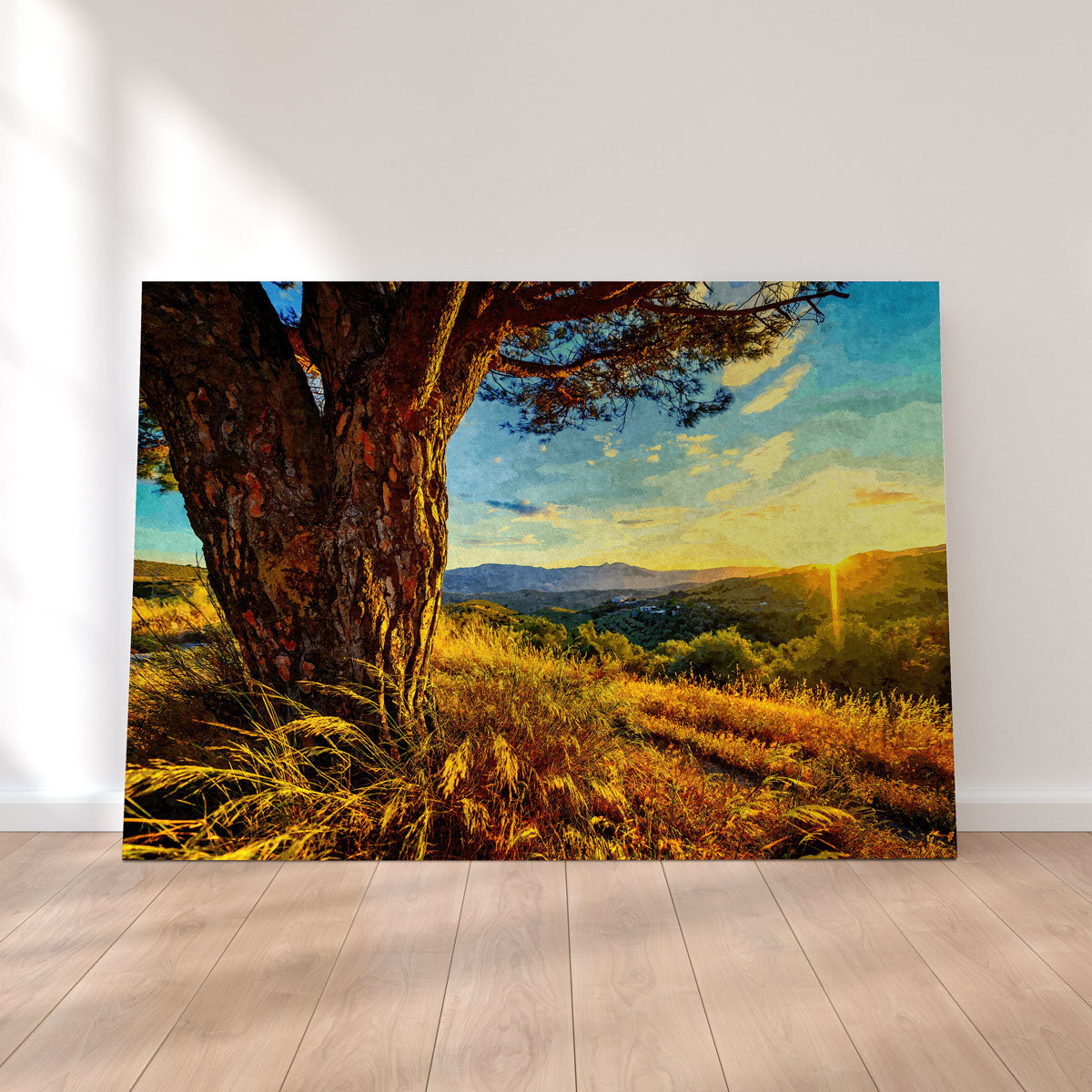 Gnarled Tree At Sunset- Wall Art