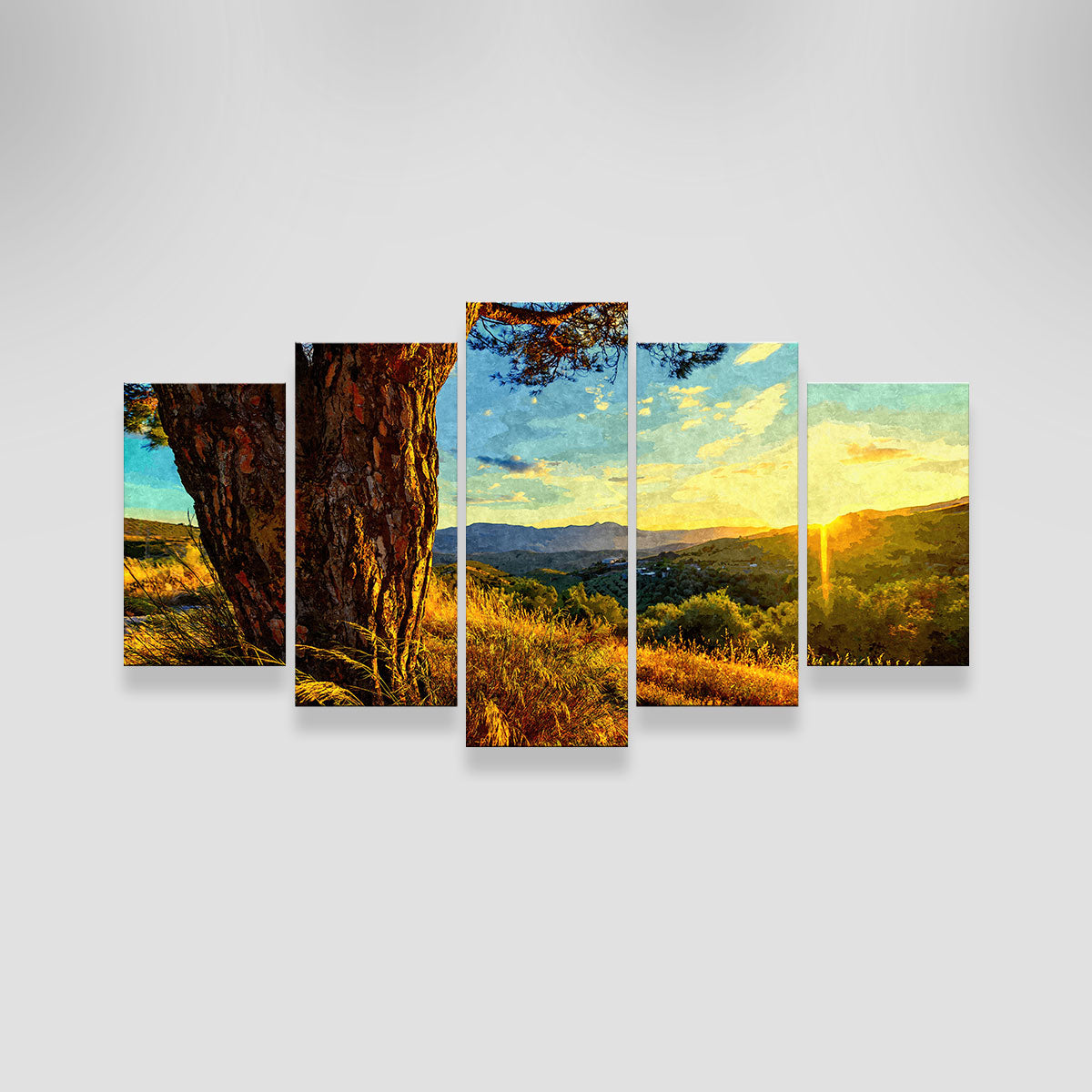 Gnarled Tree At Sunset- Wall Art