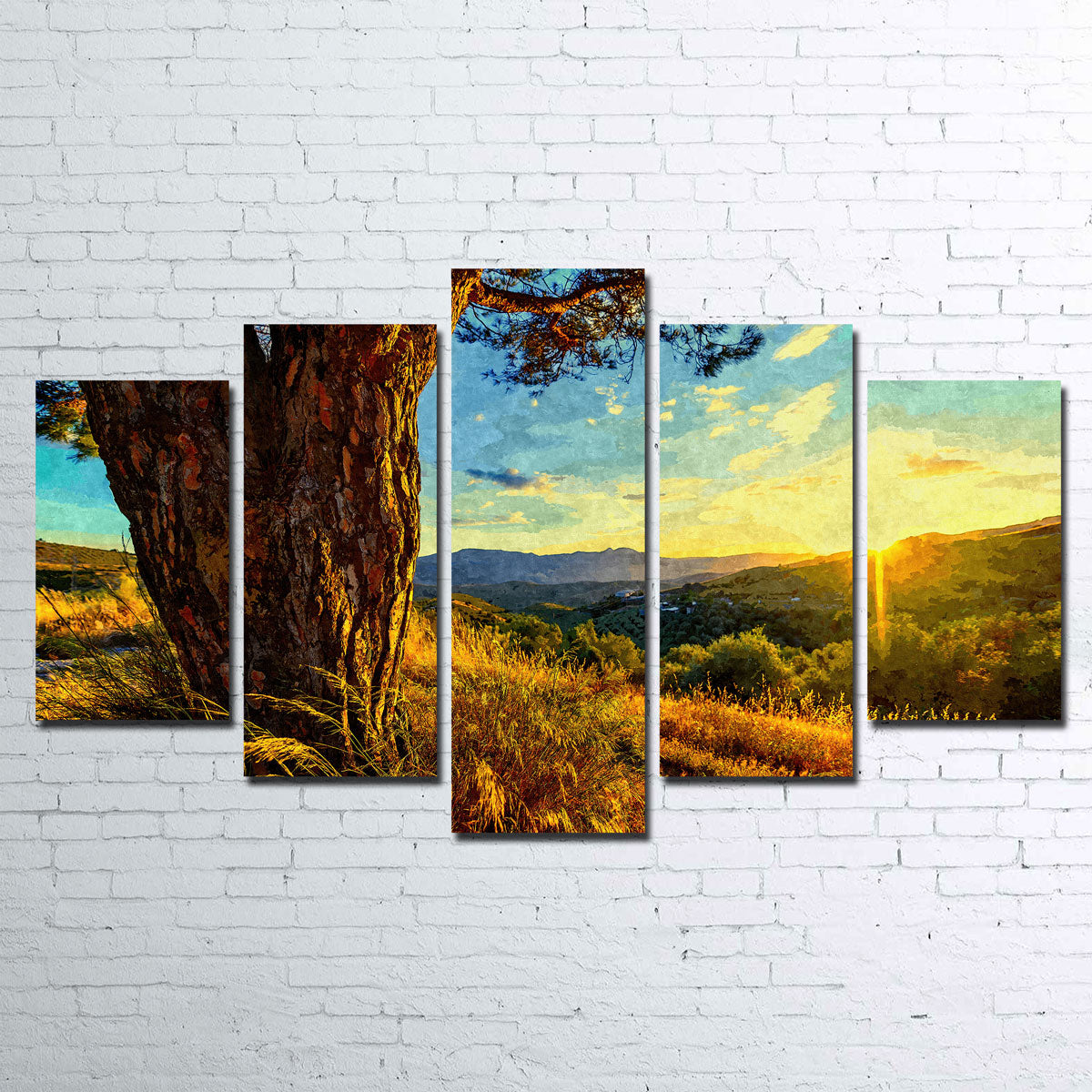 Gnarled Tree At Sunset- Wall Art
