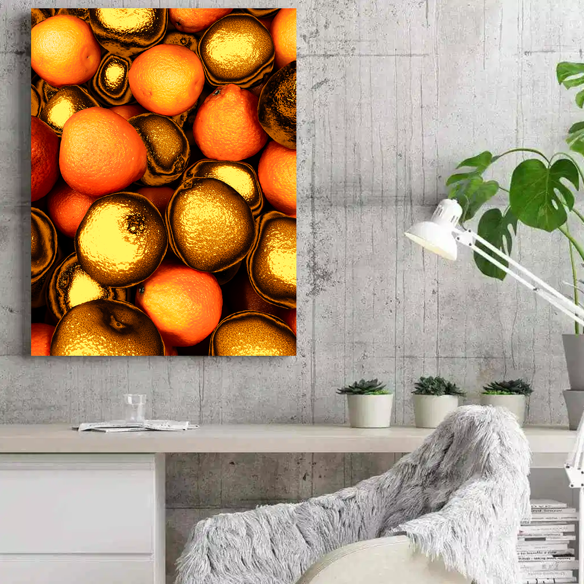 Golden Orange Wall Art