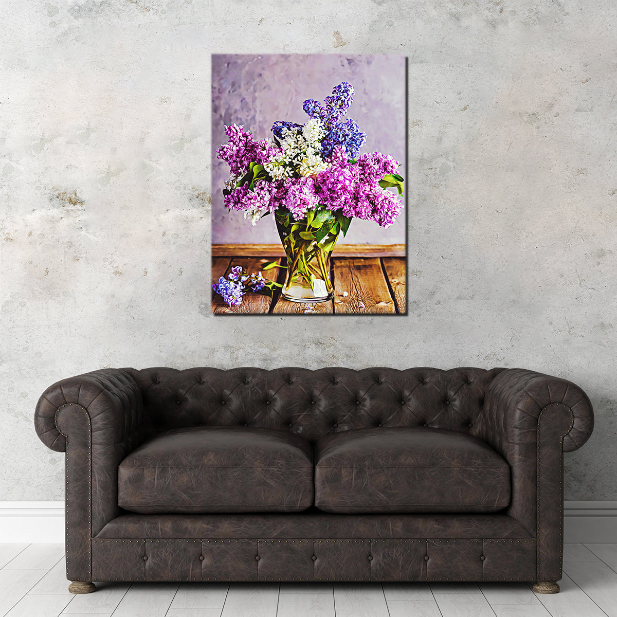 Lilacs in Glass Vase