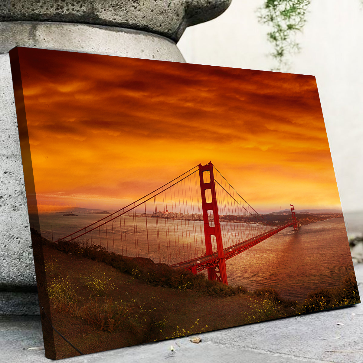 Golden Gate Bridge Sunset Wall Art