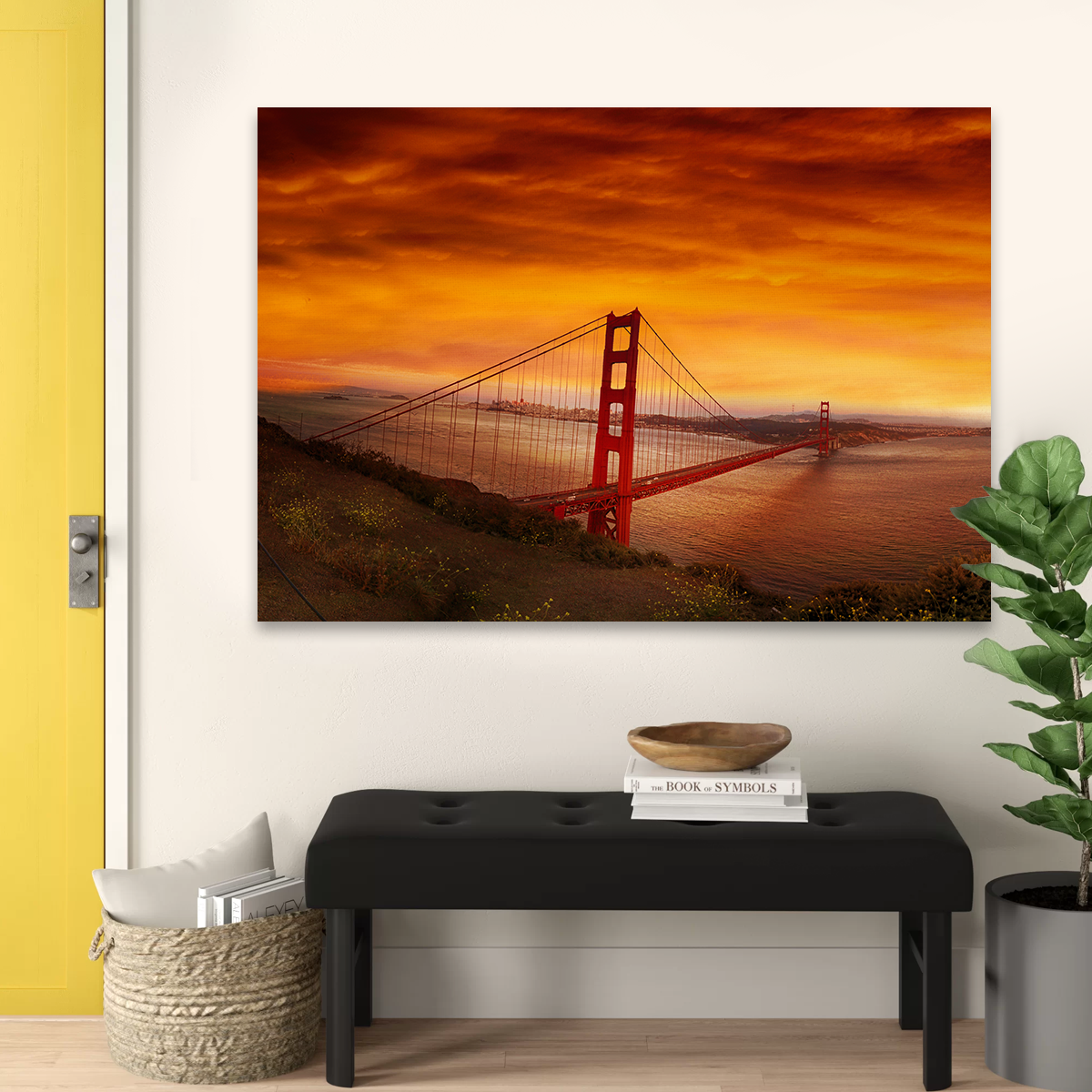 Golden Gate Bridge Sunset Wall Art