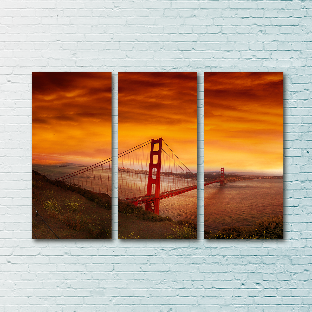 Golden Gate Bridge Sunset Wall Art