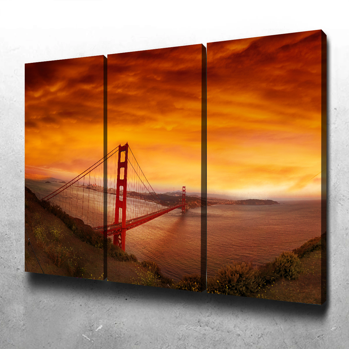 Golden Gate Bridge Sunset Wall Art