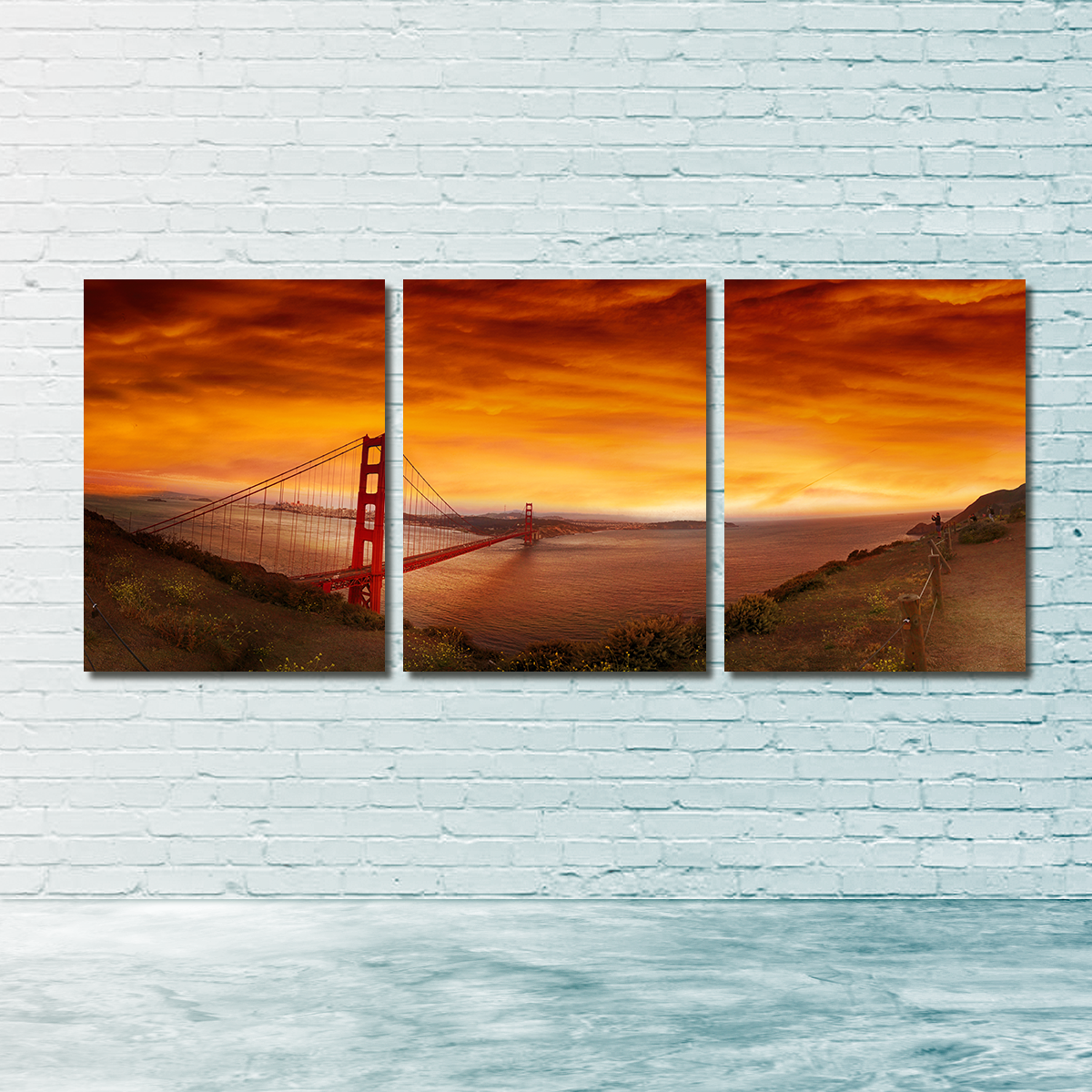 Golden Gate Bridge Sunset Wall Art