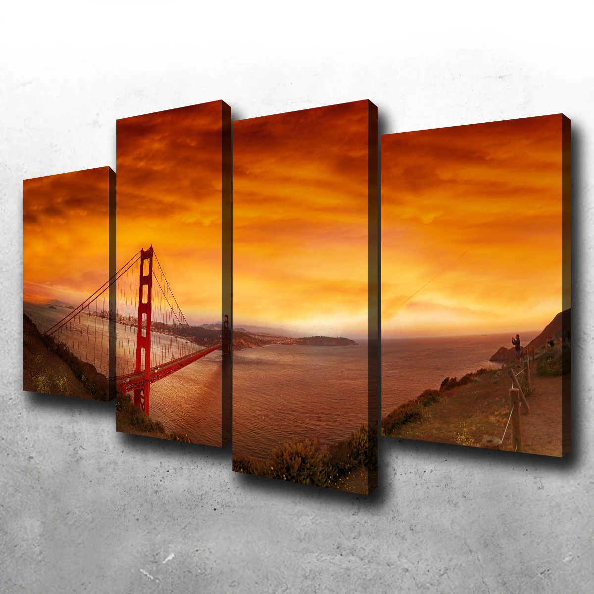 Golden Gate Bridge Sunset Wall Art
