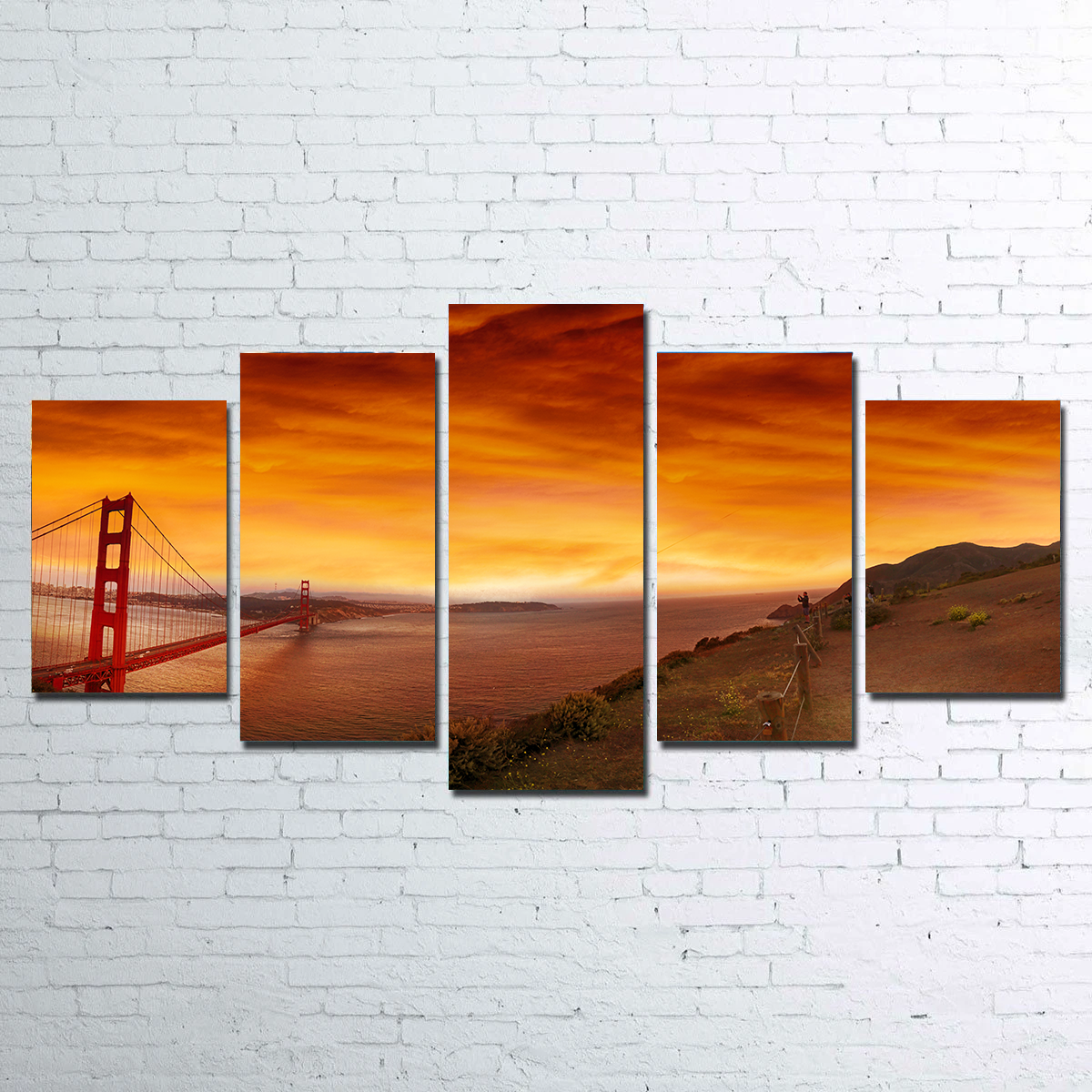 Golden Gate Bridge Sunset Wall Art
