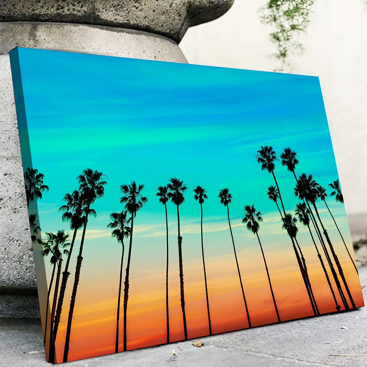 Palm Tree Sunset Santa Barbara Wall Art