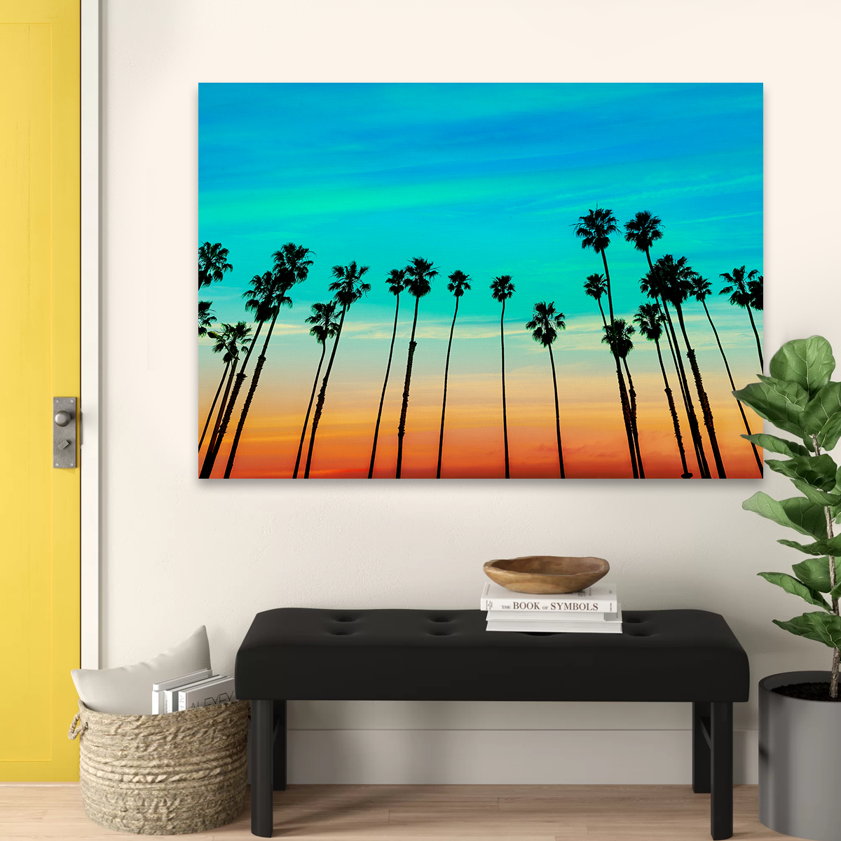 Palm Tree Sunset Santa Barbara Wall Art