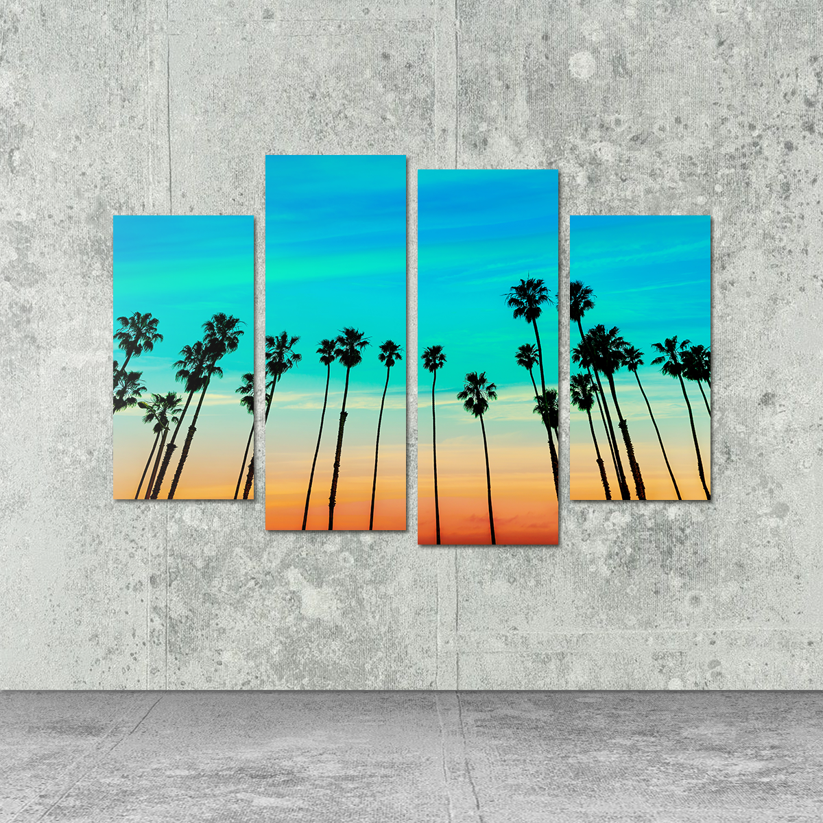 Palm Tree Sunset Santa Barbara Wall Art