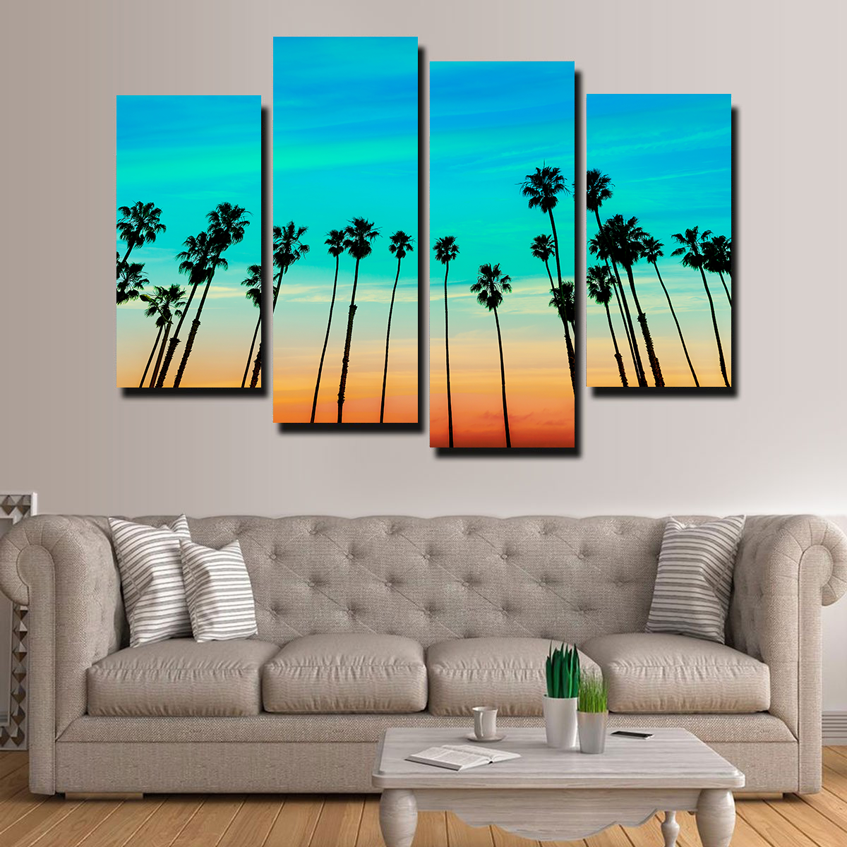 Palm Tree Sunset Santa Barbara Wall Art
