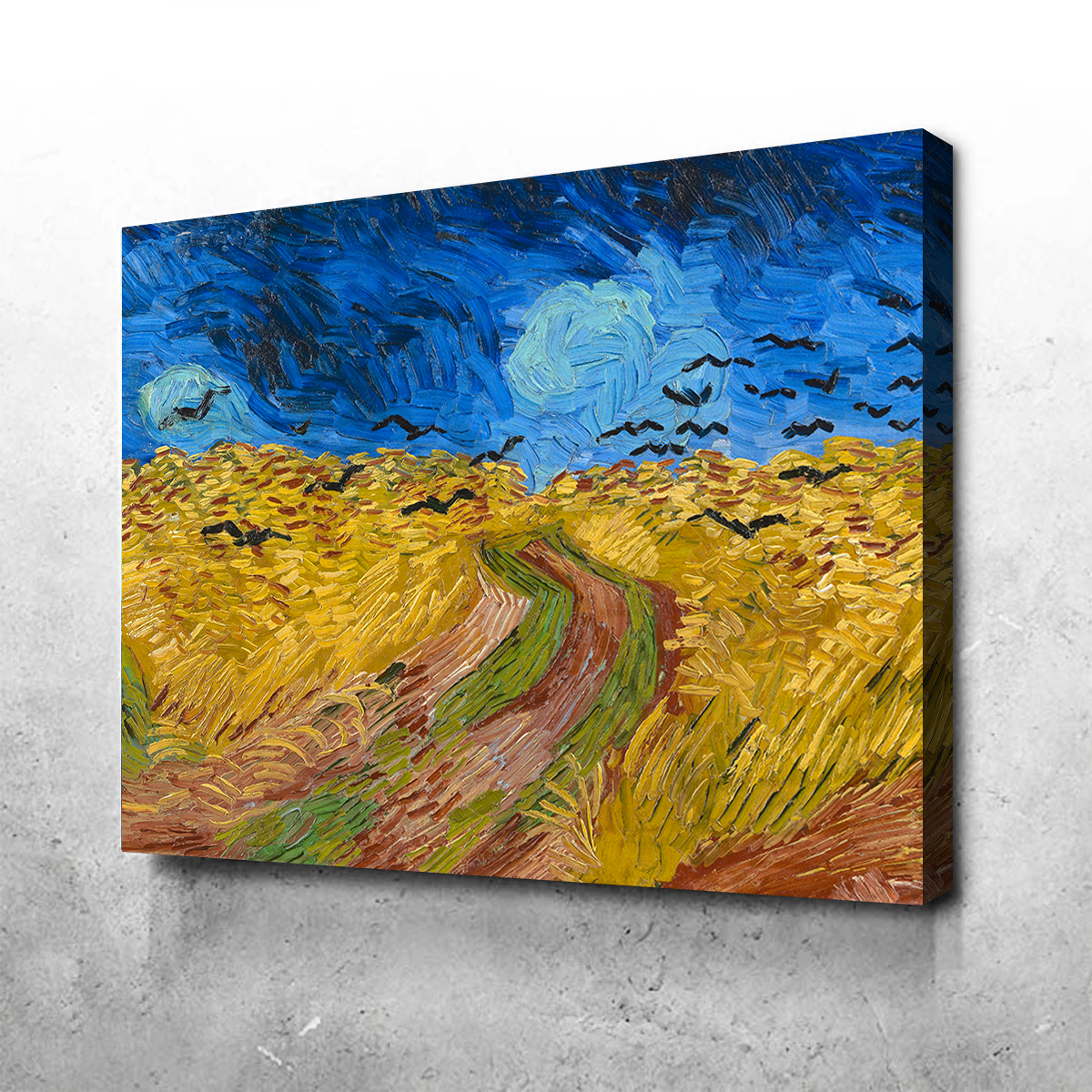 Korenveld met kraaien Wall Art