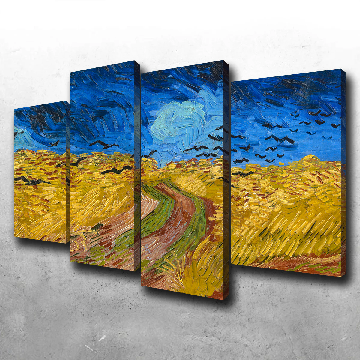 Korenveld met kraaien Wall Art