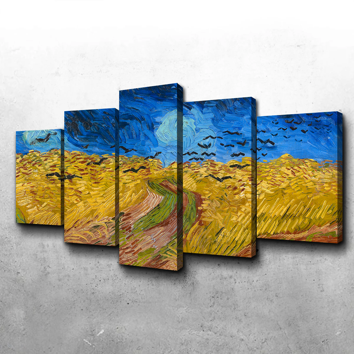Korenveld met kraaien Wall Art