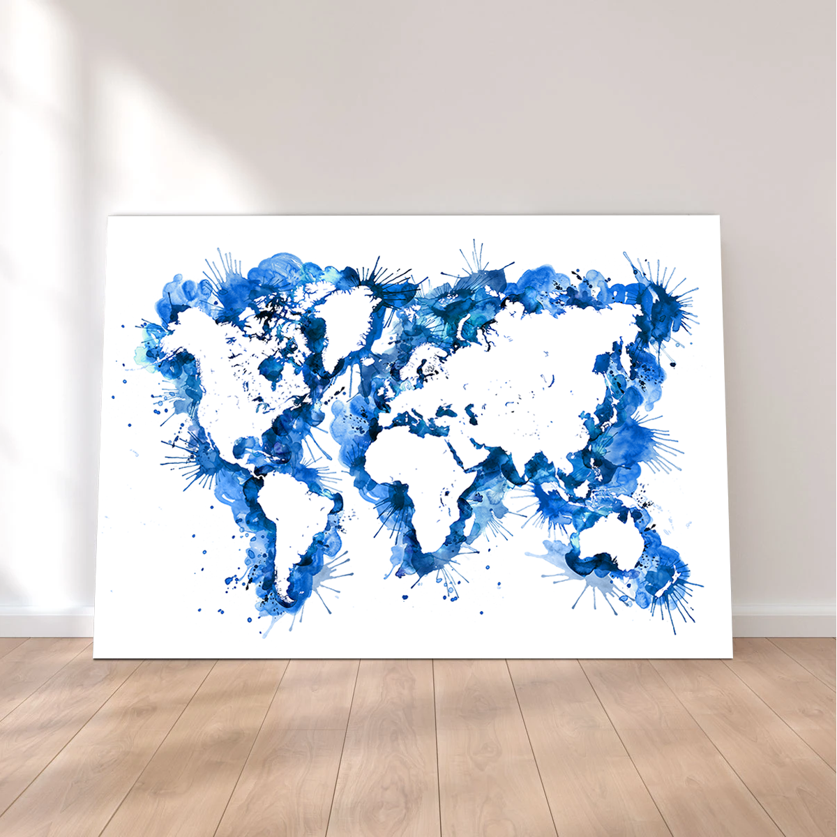 Blue Splatter World Map
