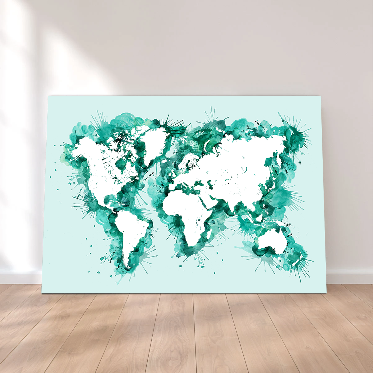 Green Splatter World Map
