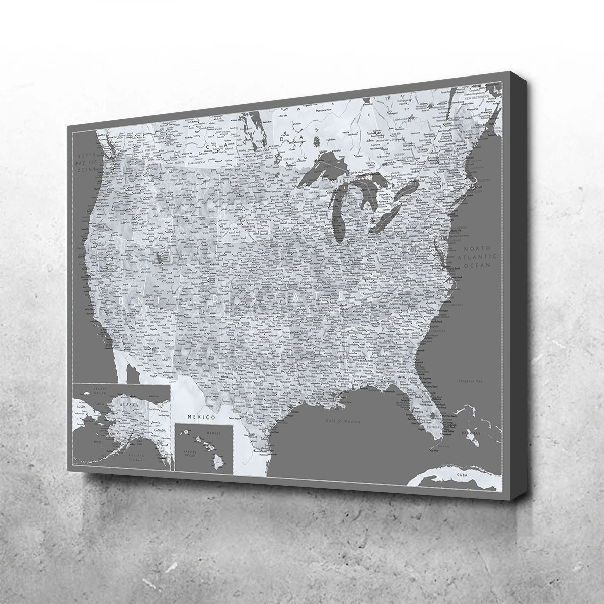 Light US Map Wall Art