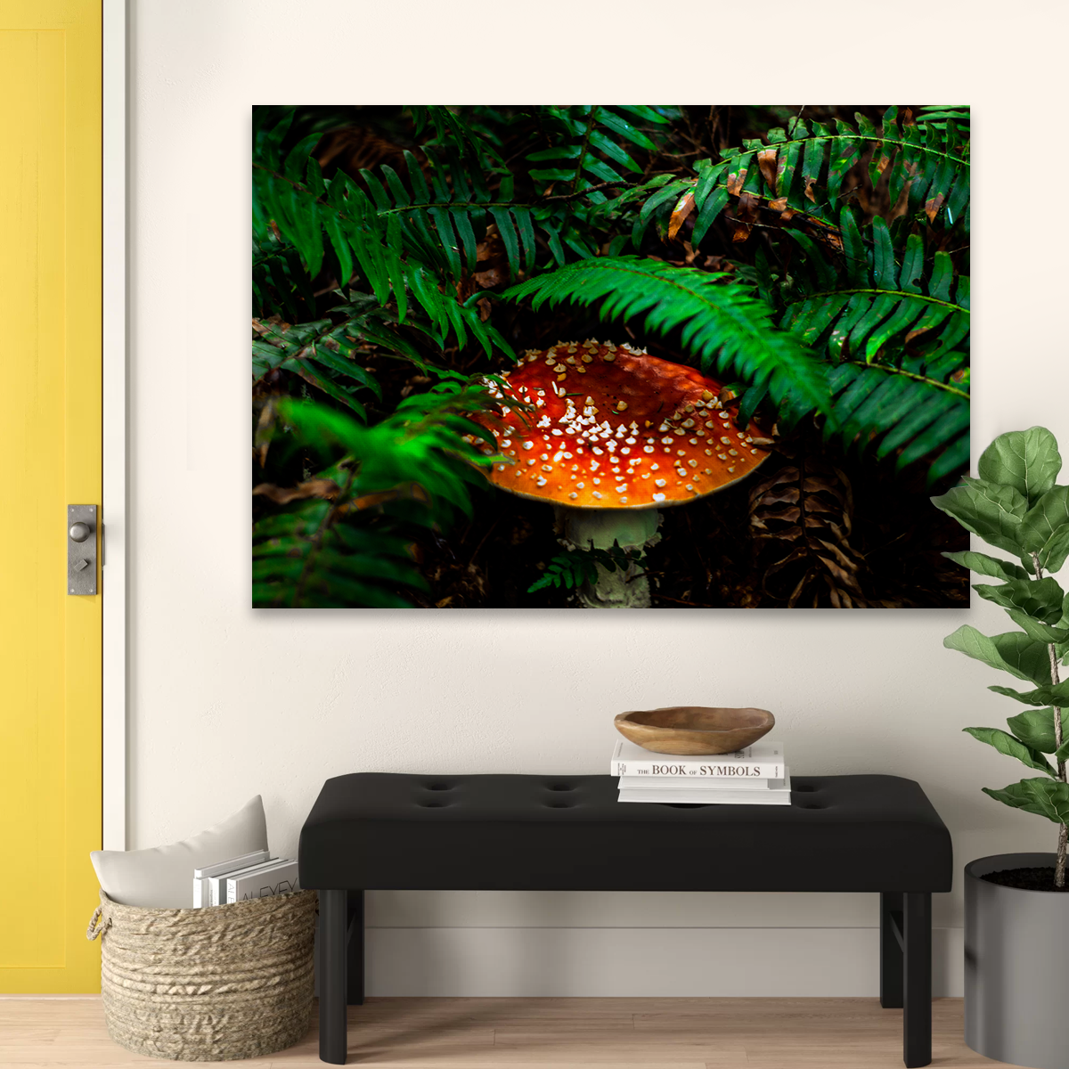 Mushroom and Ferns Wall Art