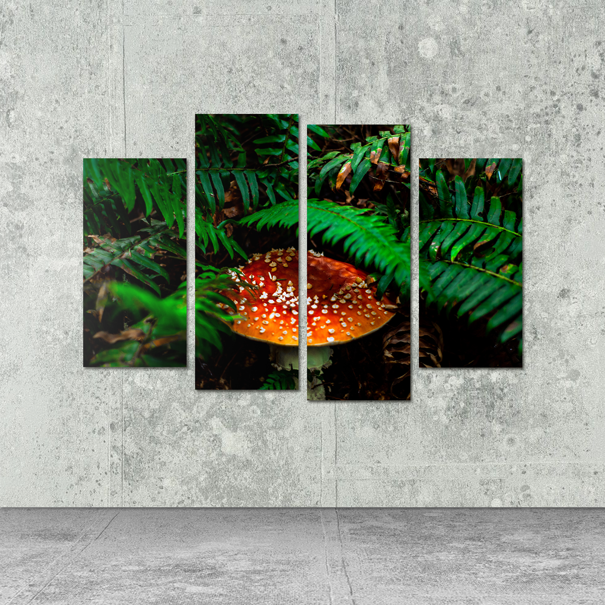 Mushroom and Ferns Wall Art