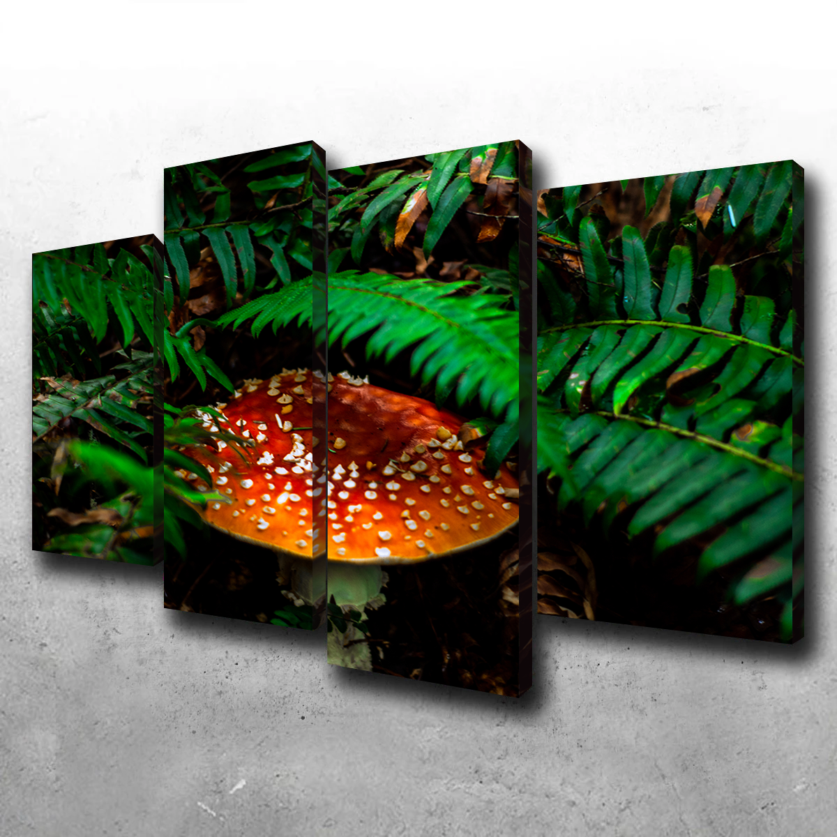 Mushroom and Ferns Wall Art