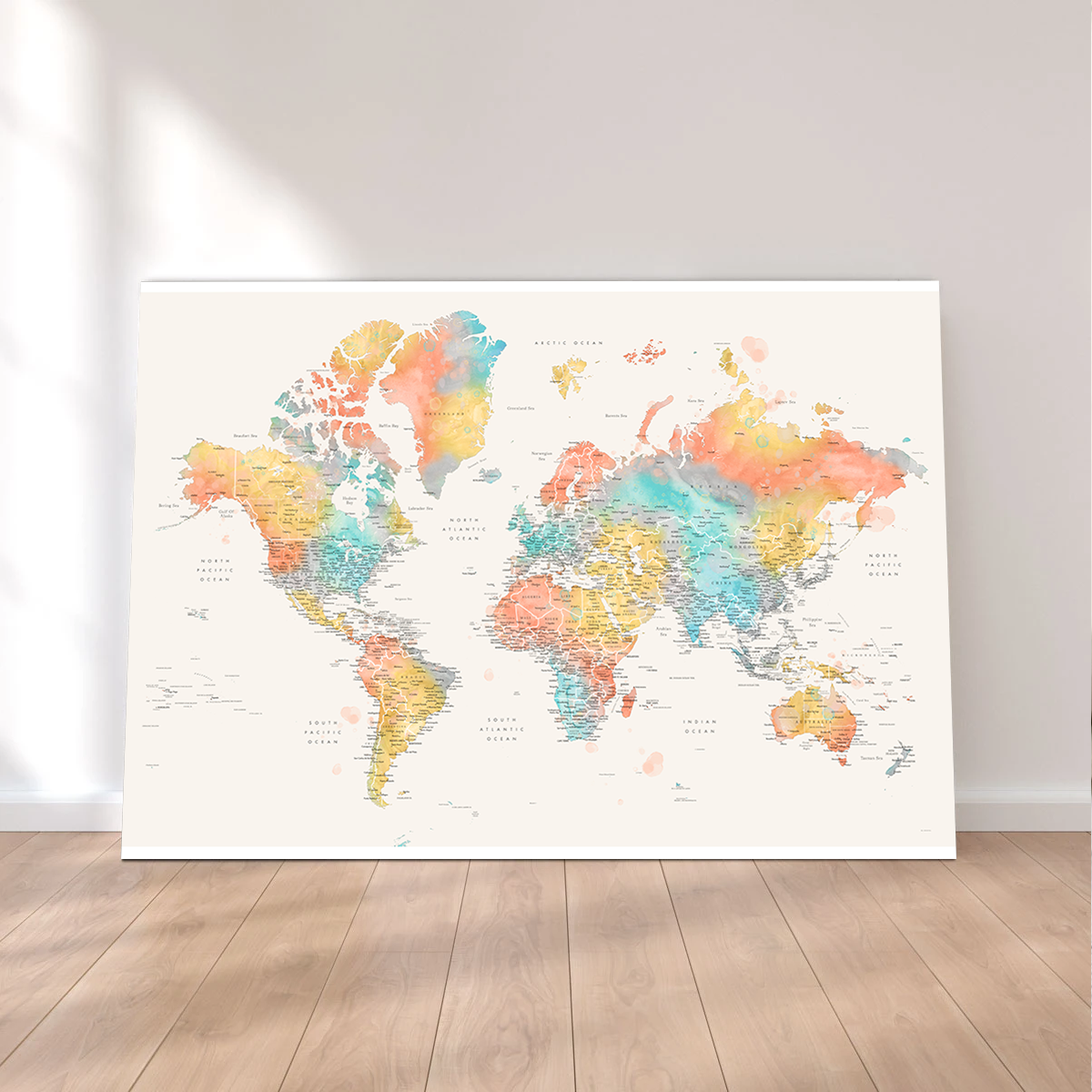World Map 48 Wall Art