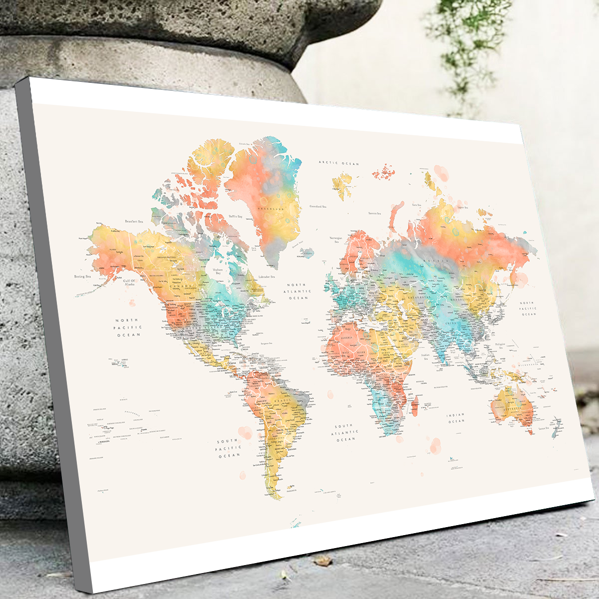 World Map 48 Wall Art