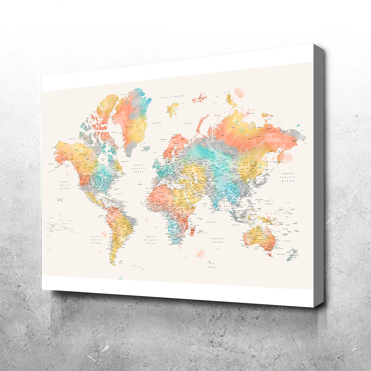 World Map 48 Wall Art