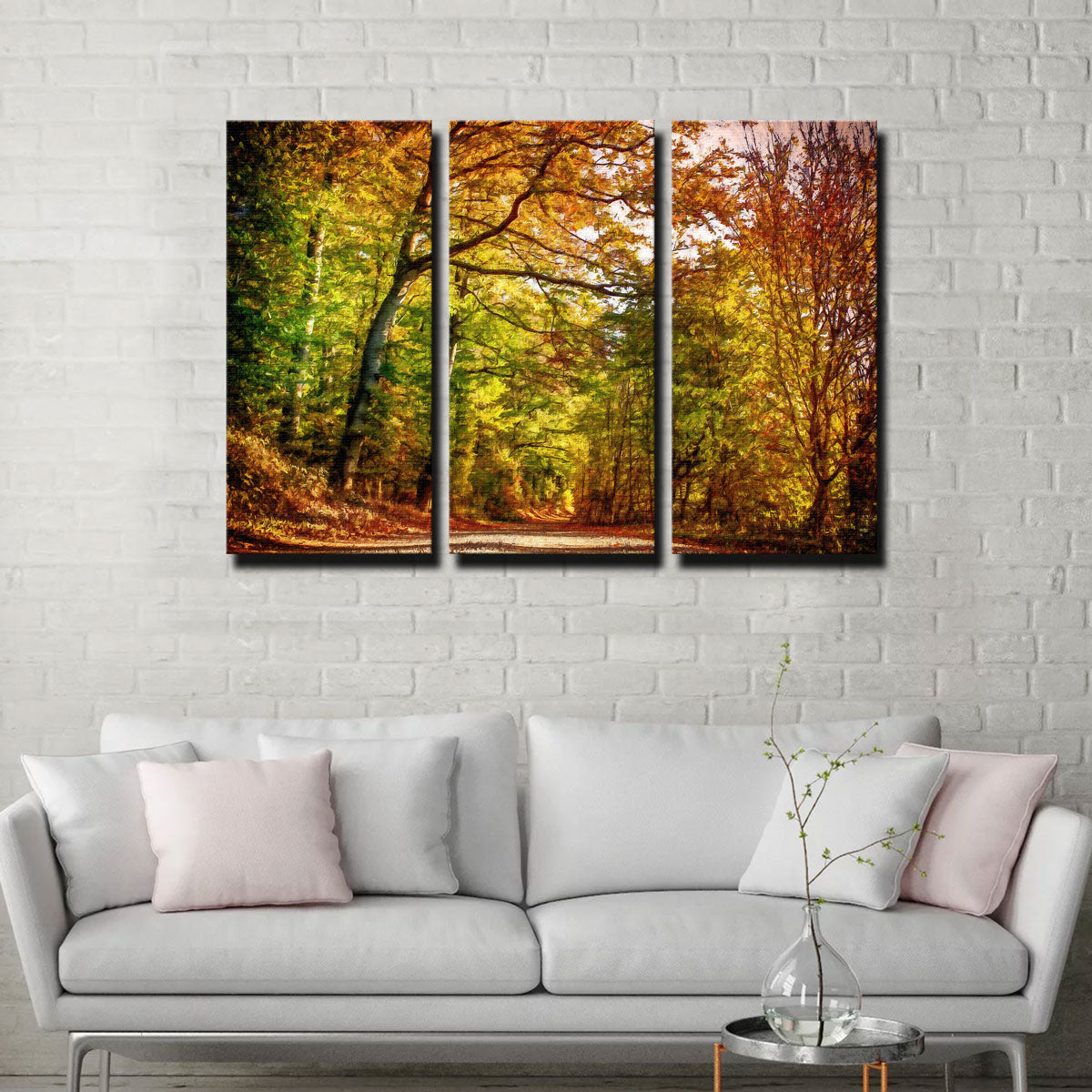 Pathway Through Autumn Leaves Wall Art