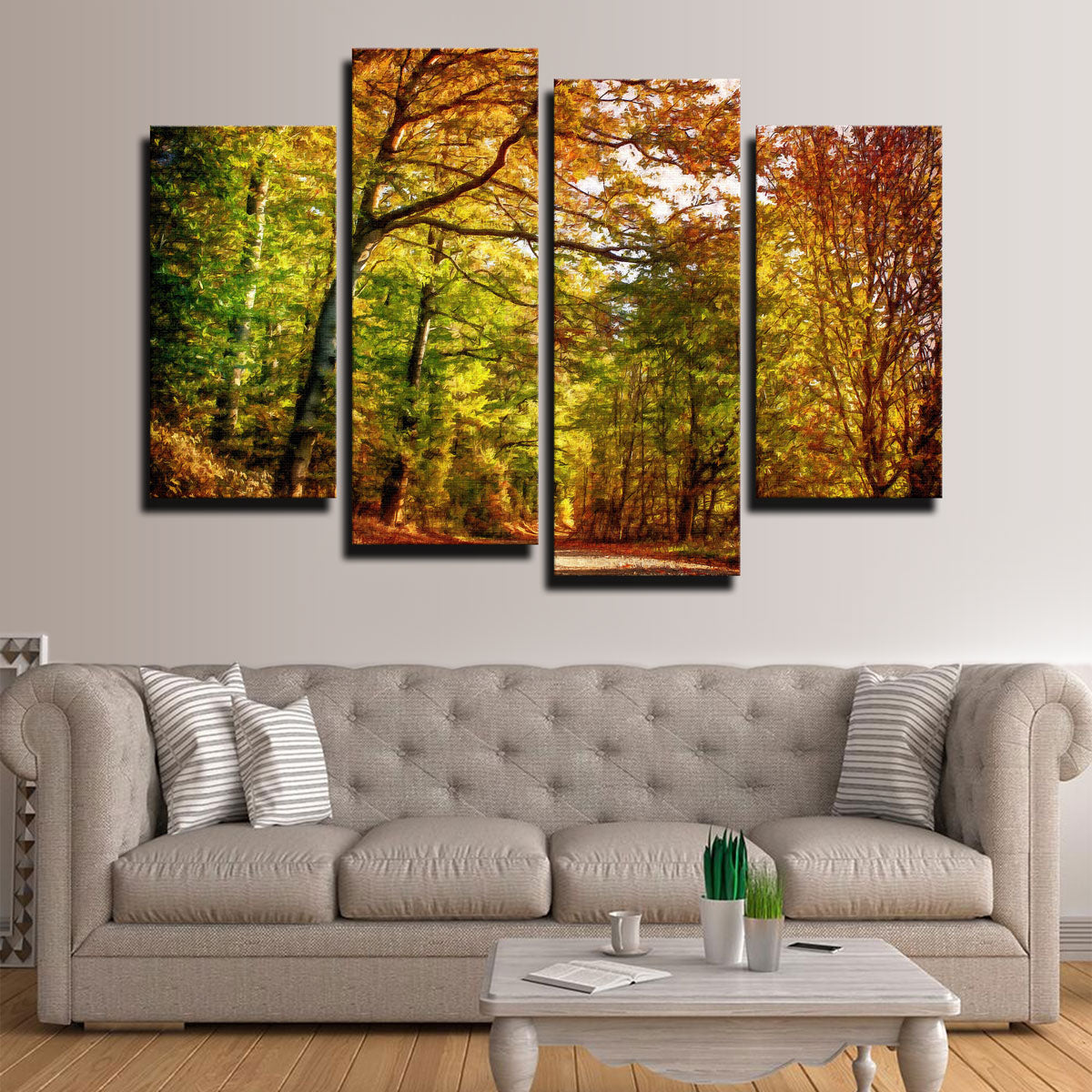 Pathway Through Autumn Leaves Wall Art