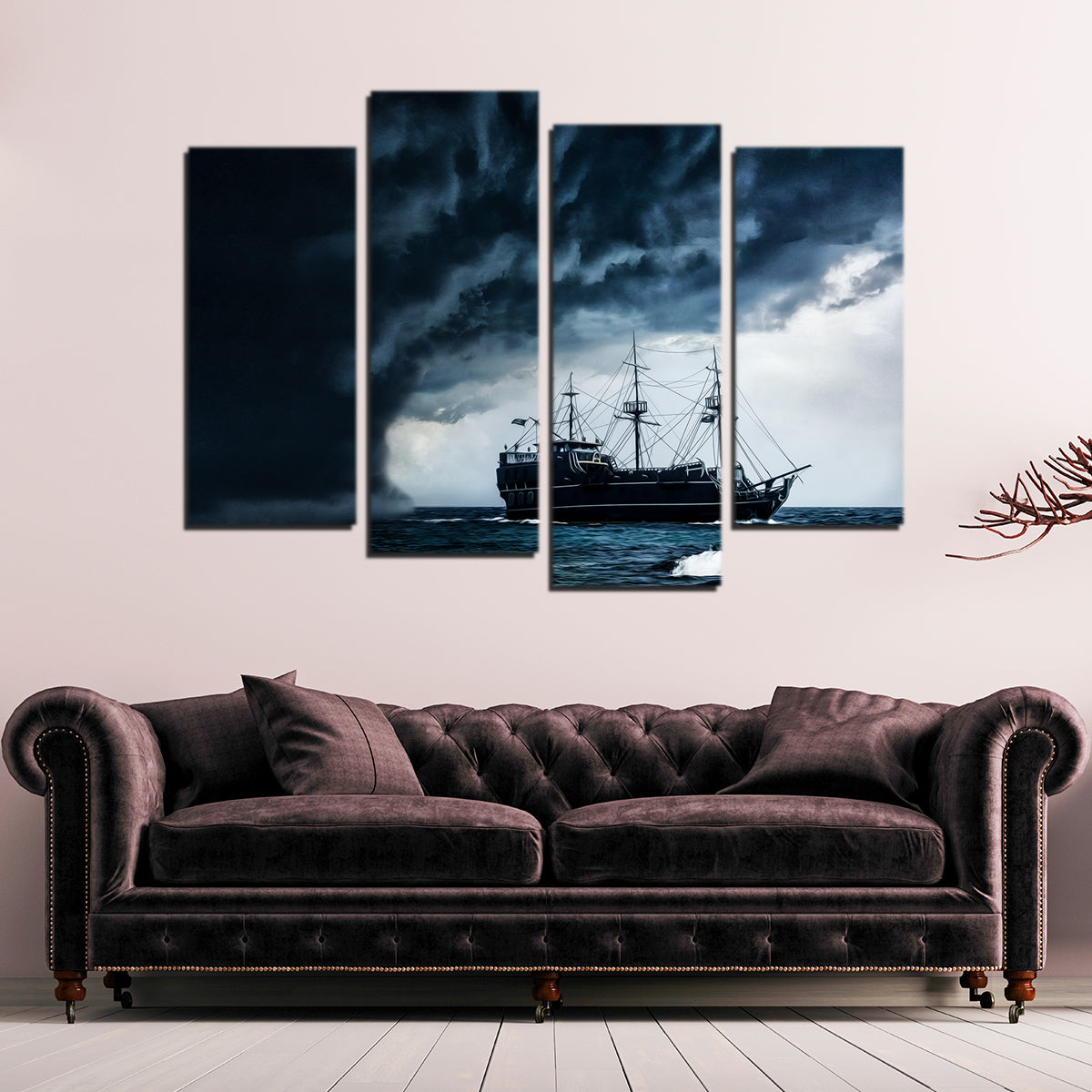 Pirate Ship in the Storm Wall Art