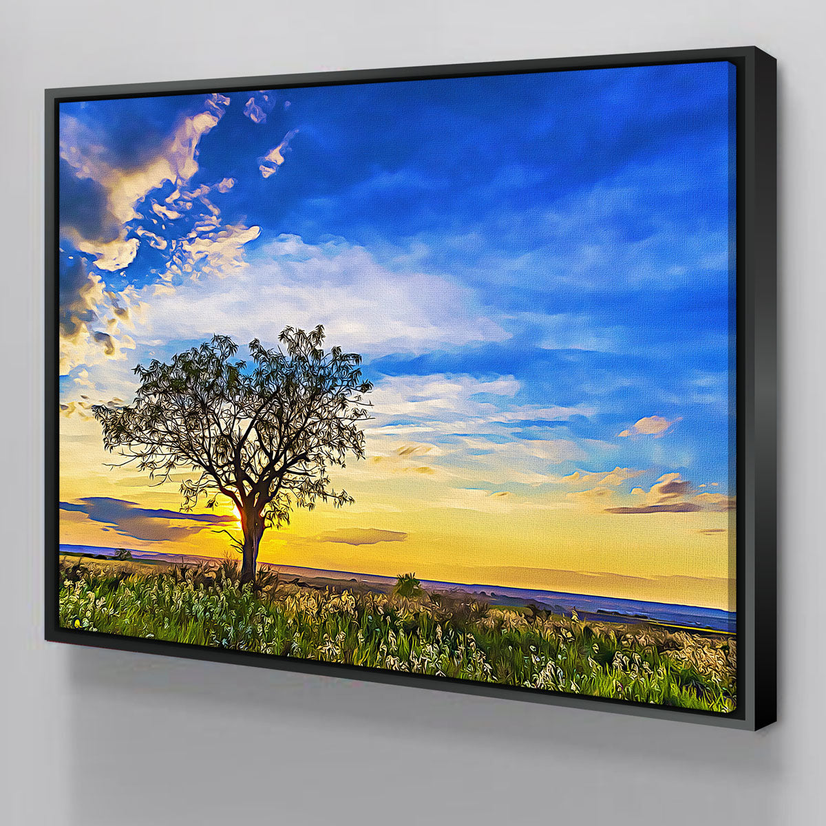 Solitary Tree At Sundown Wall Art