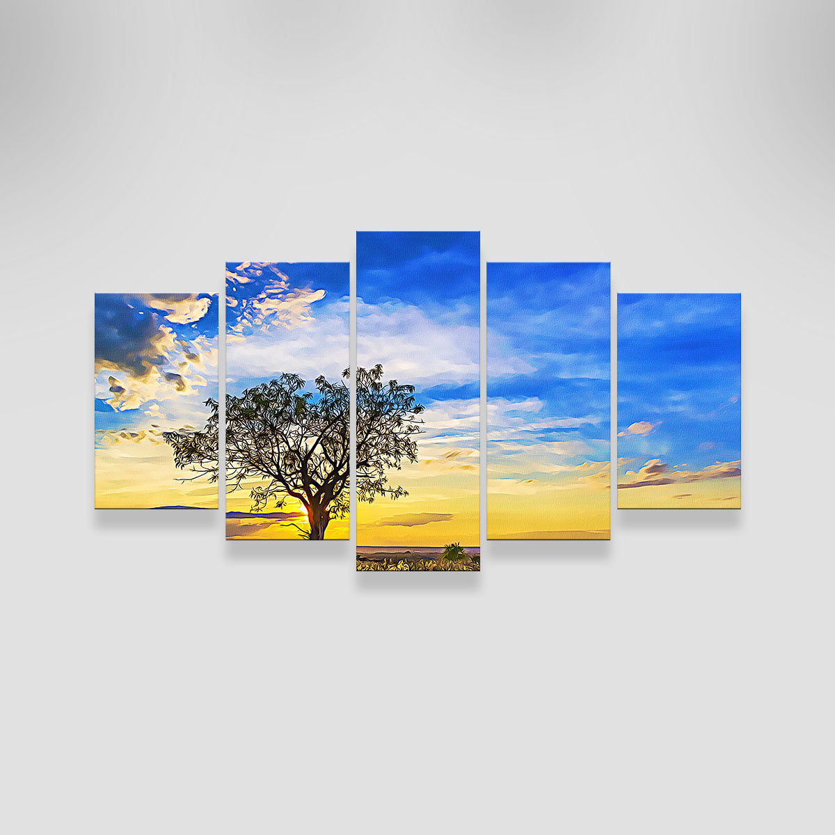 Solitary Tree At Sundown Wall Art