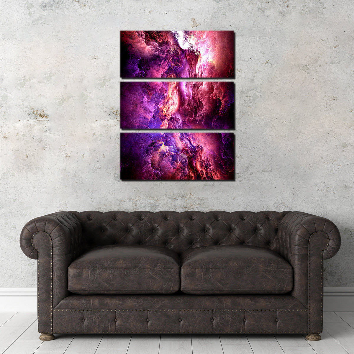 Space Dust Nebula Red Wall Art