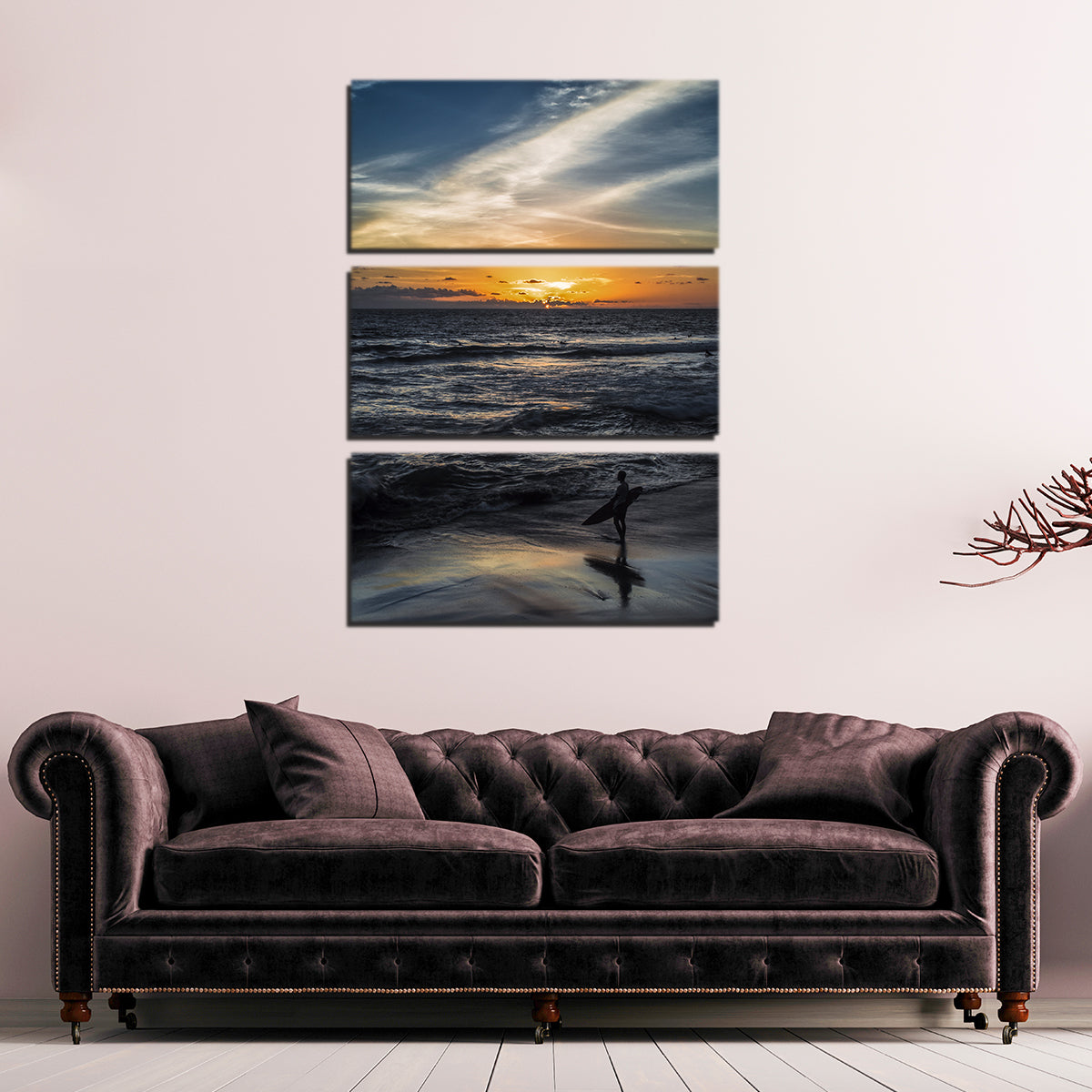 Sunset Surfer Wall Art