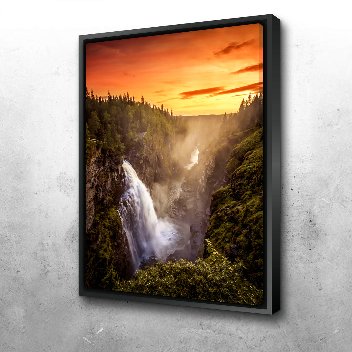 Sunset Waterfall Wall Art